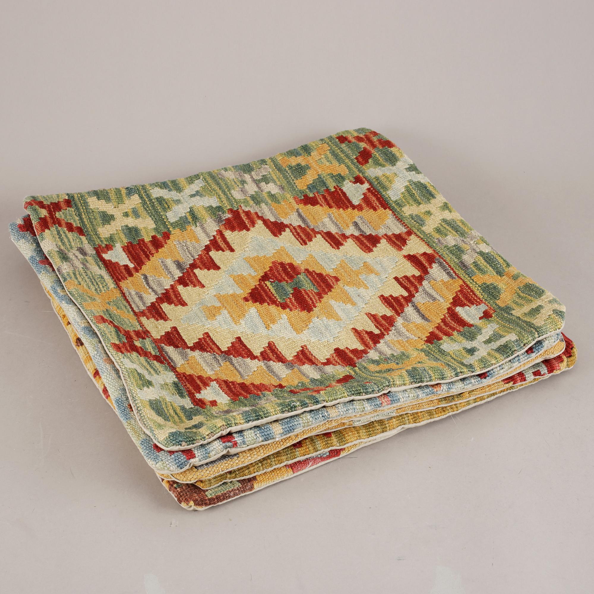 KUDDFODRAL, 6 st, orientaliska, Kelim, ca 45 x 45 cm.