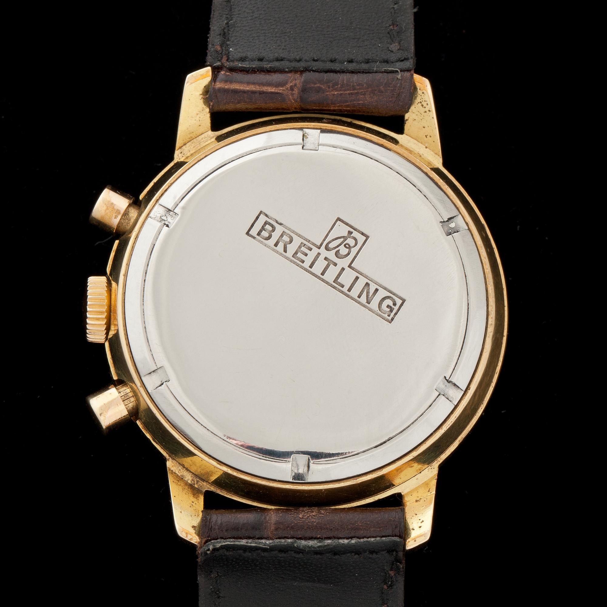 ARMBANDSUR, herr, gulddoublé och stål, Breitling Chronograph, Geneve, 1950-tal.