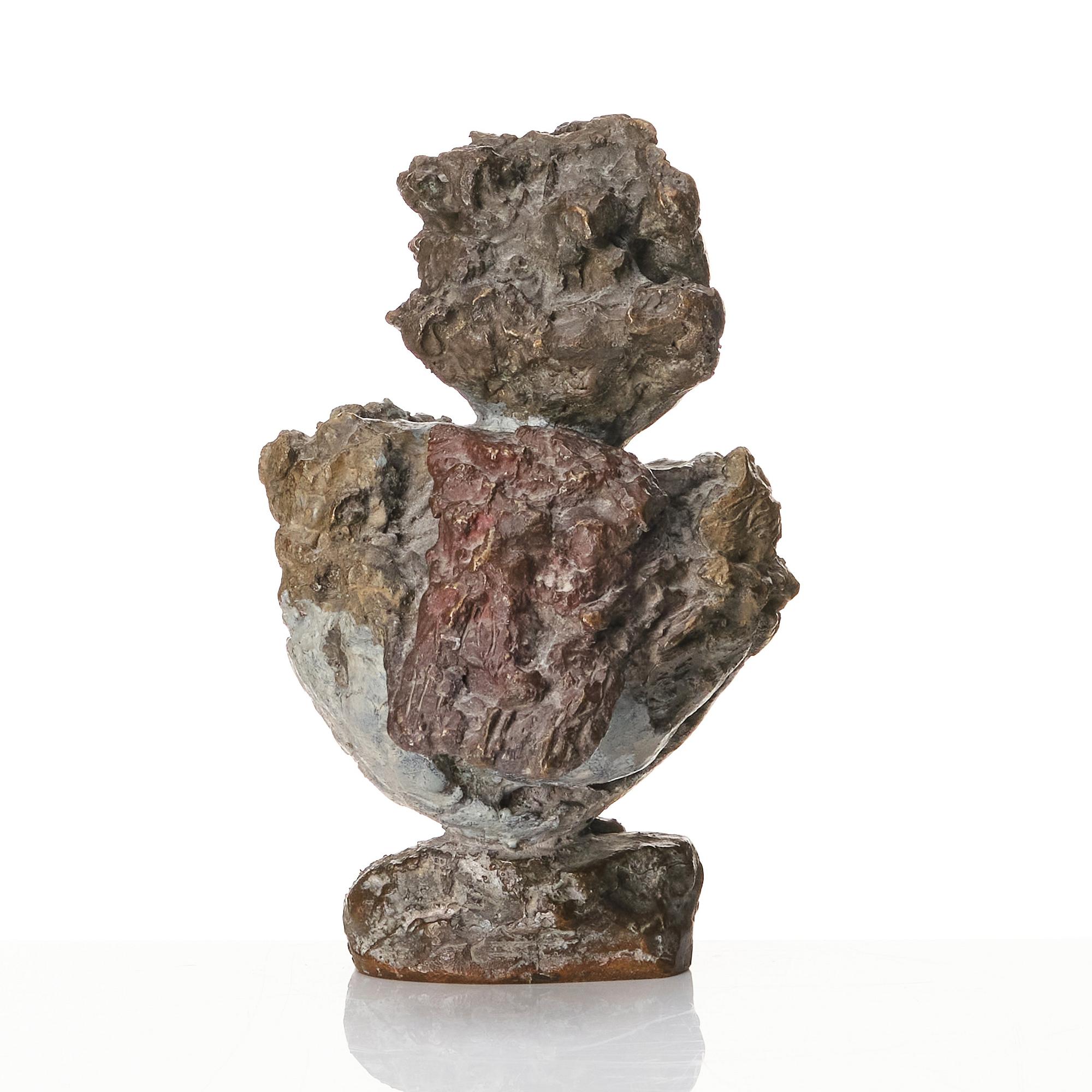 Tyra Lundgren, a patinated and painted bronze sculpture of a bird, Sweden, probably 1970s.