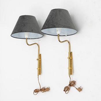 A pair of wall lamps, Bergboms, second half of the 20th Century.