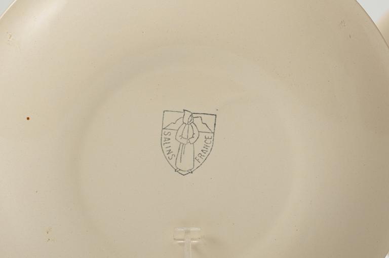 A set of six ceramic plates after Fernand Léger, Salins, France.