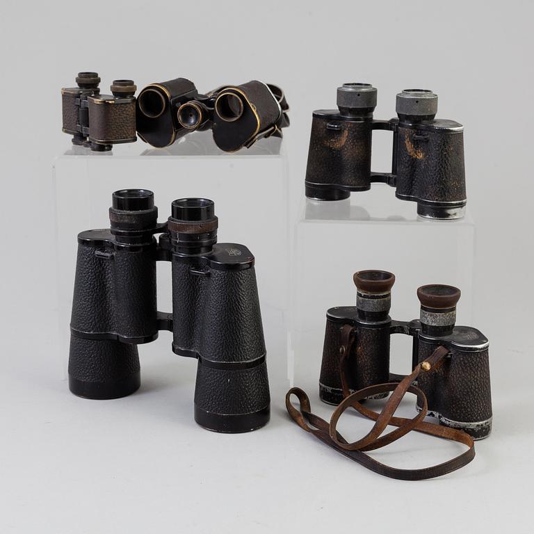 five Binoculars Carl Zeiss and C.P. Goerz, 20th century.