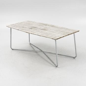 Arthur Lindquist, matbord och 8 karmstolar modell A2, Grythyttans stålmöbler, 2000-tal.