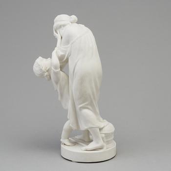 SKULPTUR, parian. "Skälmaktighet och förställning", Gustafsberg, 1907.