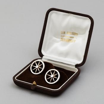 A pair of silver cufflinks by Rolf Karlsson, Enköping, 1974.