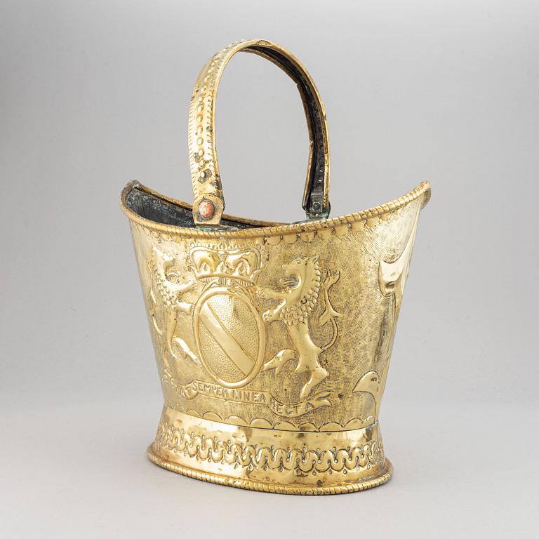 A mid 19th century brass flower basket.