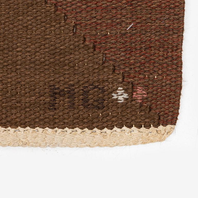Margareta Grandin-Nettles, a carpet, flat weave, c. 278 x 275 cm, signed GLH MG.