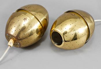 FÖNSTERLAMPOR/TAKLAMPOR, ett par, Hans-Agne Jakobsson, Markaryd, 1900-talets andra hälft. Höjd 14 cm.