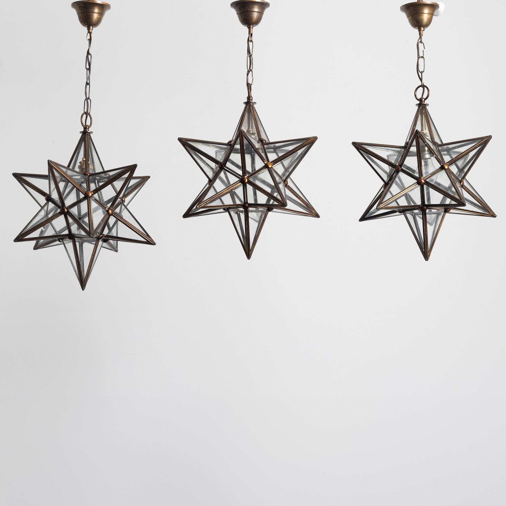 Three pendant lamps, 20th century.