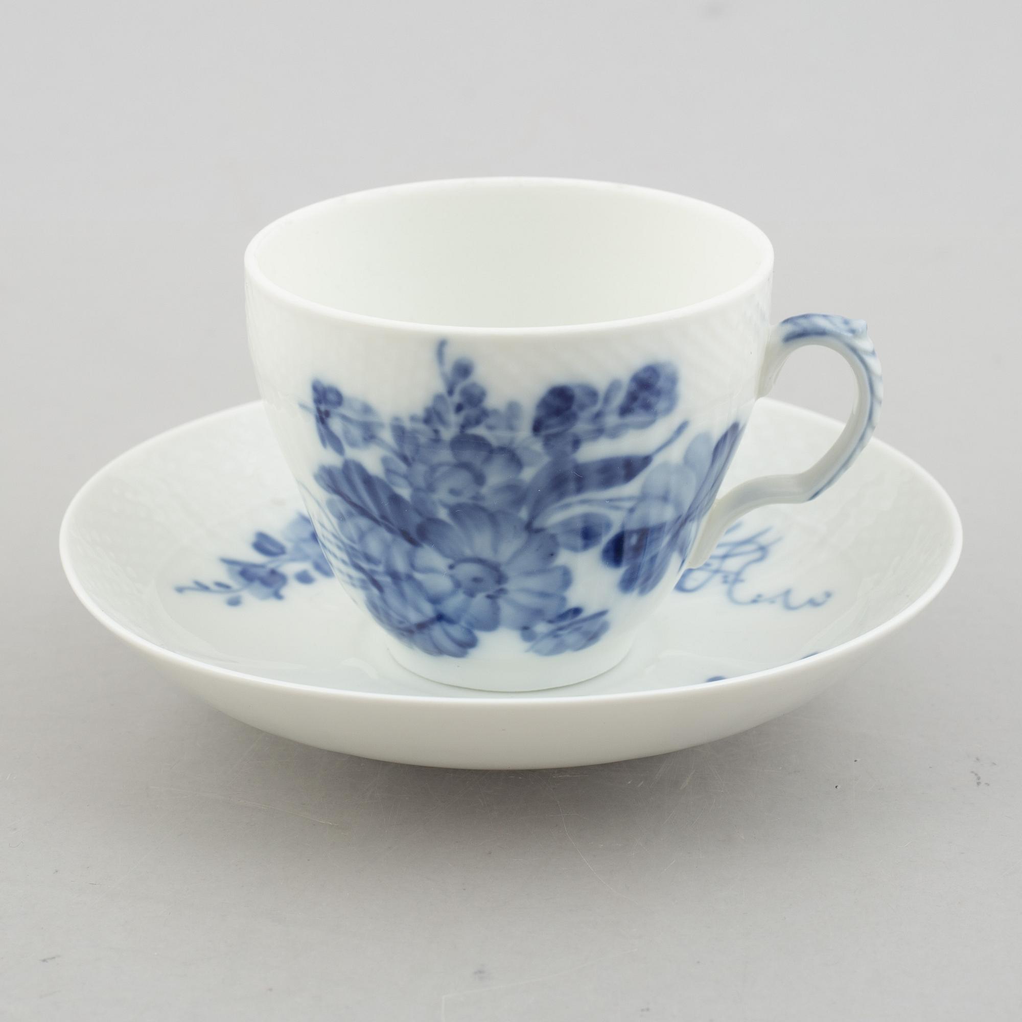 A 21-piece 'Blå blomst' porcelain coffee service, Royal Copenhagen, Denmark.