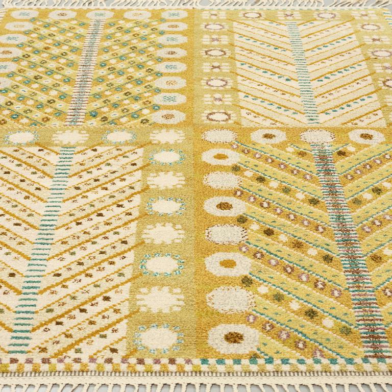 Marianne Richter, A CARPET, "Gula trädet", knotted pile, ca 224,5 x 143 cm, signed AB MMF MR.