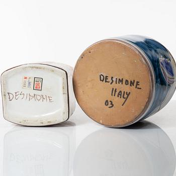 Vaser, 2 st, lergods, De Simone, Italien.