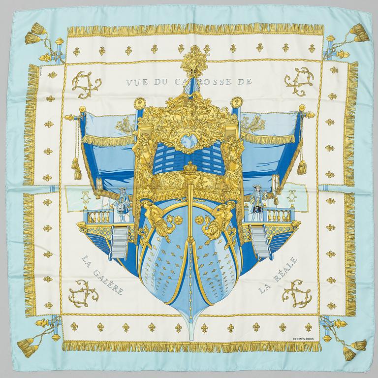 Hermès, scarf, "Vue du Carosse de la Galère La Réale".