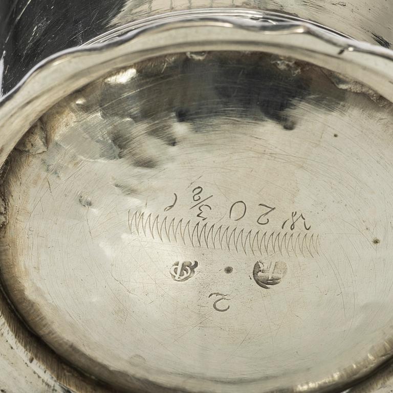 Two Swedish silver beakers, 18th century.