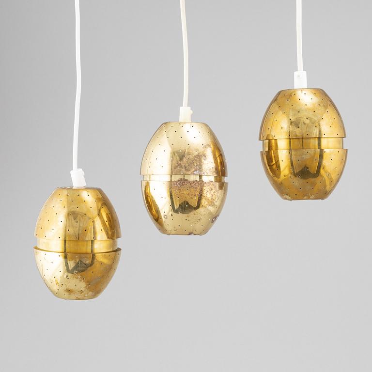 Three brass window lamps by Hans-Agne Jakobsson, Markaryd, 1960's.