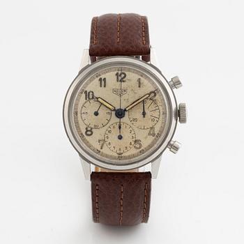 Heuer, wristwatch, "Radium Dial", chronograph, 38 mm.