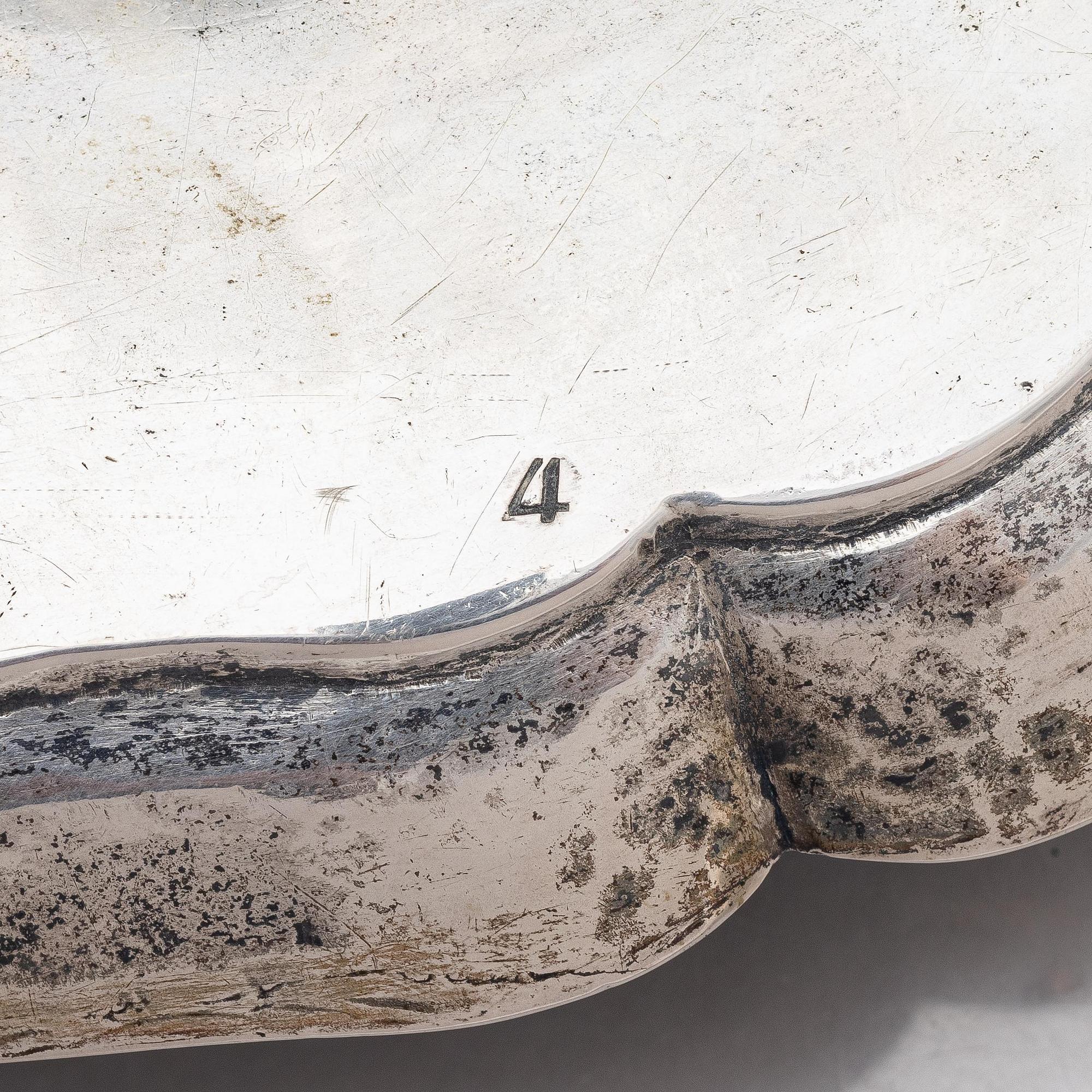 An 18th century silver tazza, mark of Johann Martin I Satzger, Augsburg 1747-1749.