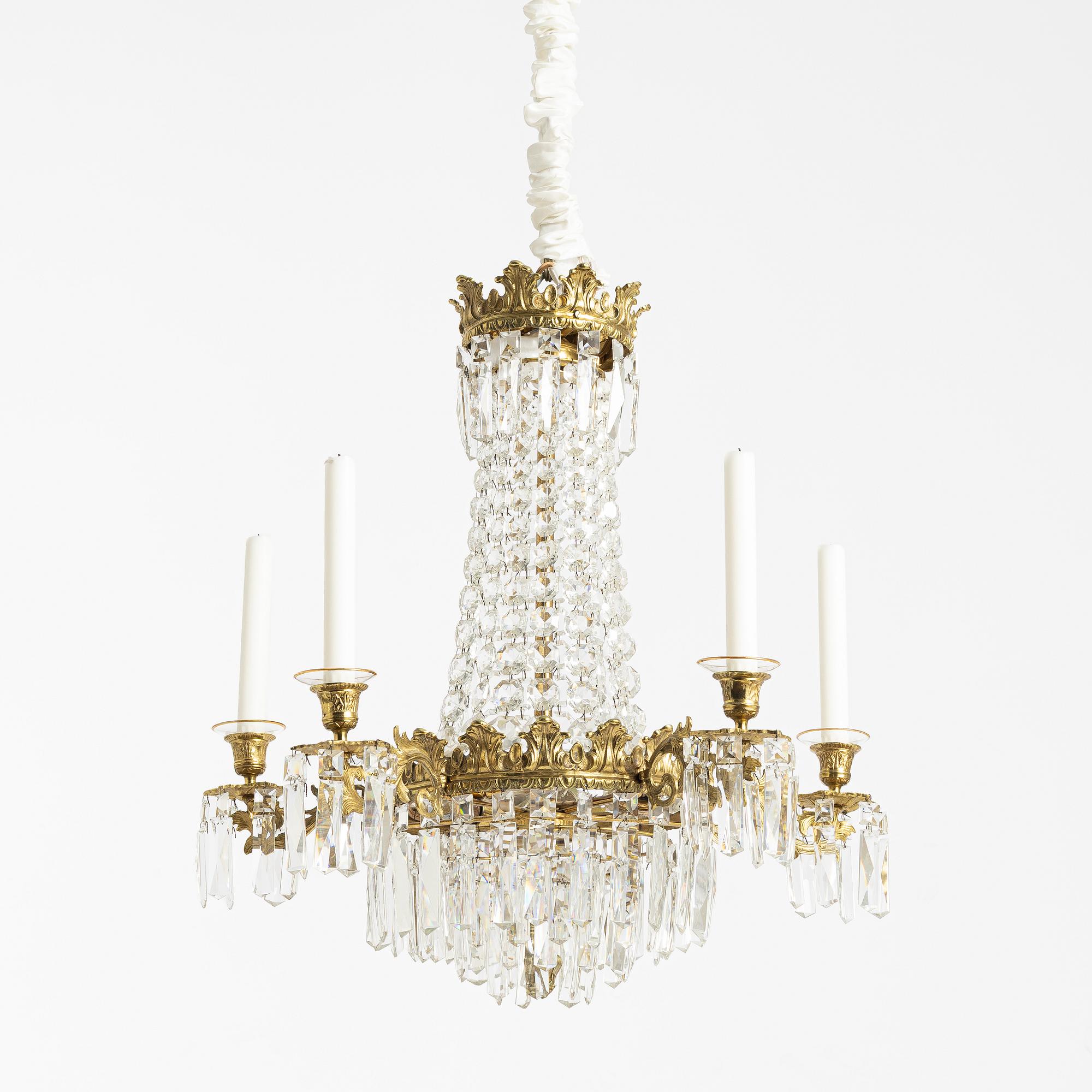 Chandelier, Oscarian style, 20th century.