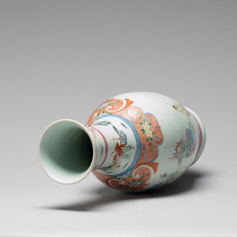 A famille rose vase, Qing dynasty (1644-1912), with Qianlong mark.