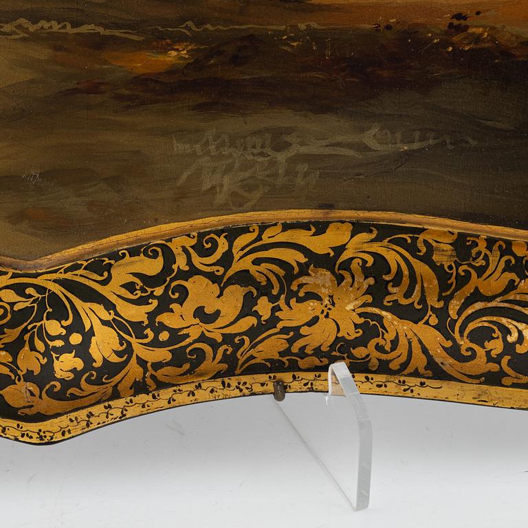 A papier-maché tray, Jennings & Bettridge, England, second half of the 19th century.