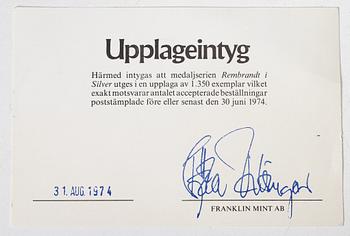 "Rembrandt in silver", 50 collector medals in sterling silver, Franklin Mint Ltd.