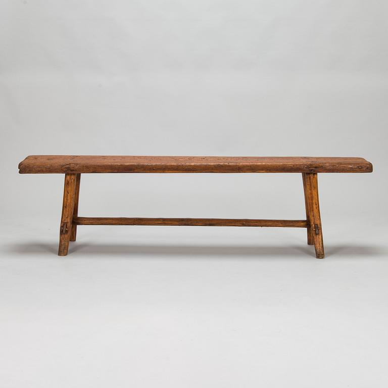 A 19th-century Finnish folk art bench.