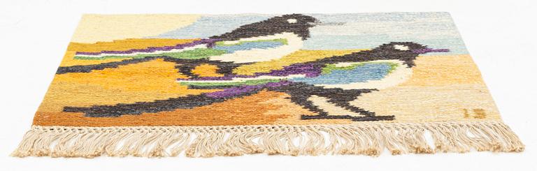 Ingegerd Silow, väggbonad, rölakan, signerad IS, ca 57 x 80 cm.