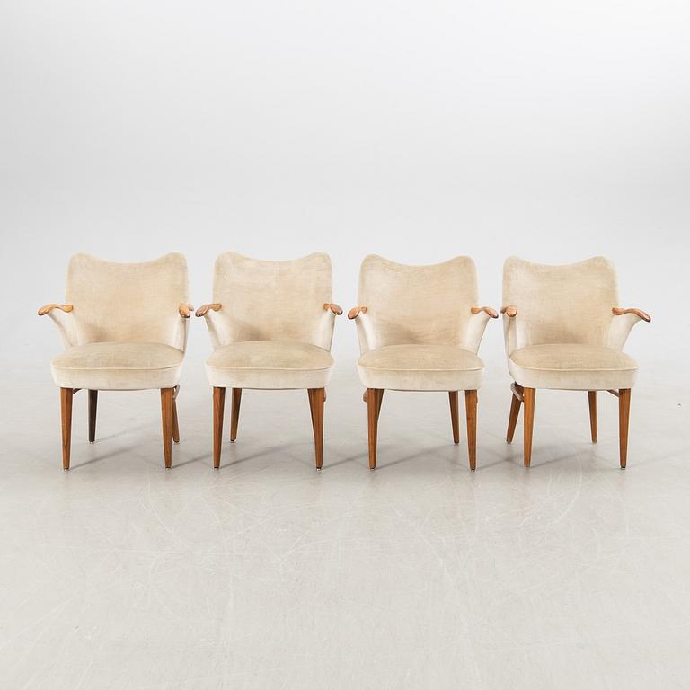 Karmstolar 4 st. Swedish Modern 1940/50-tal.