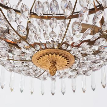 A Gustavian seven-light chandelier, second part of the 18th century.