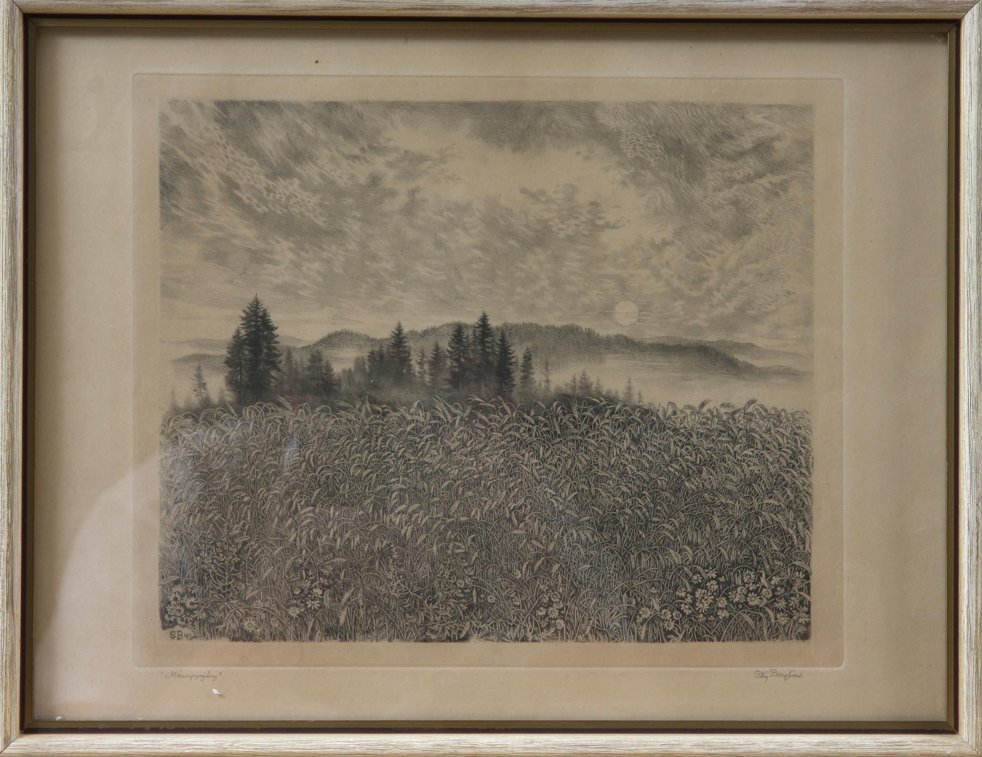 STIG BORGLIND, etsning, sign o dat -42.