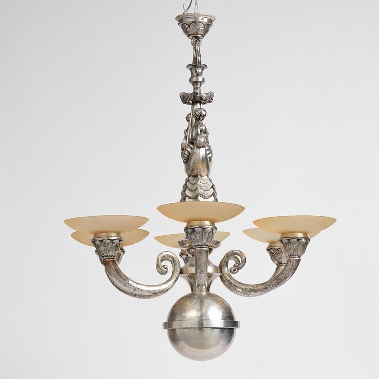 Per Torndahl, a Swedish Grace ceiling lamp, Atelier Torndahl, 1920s.