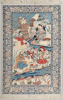 An Isfahan rug, old, 160 x 104 cm.