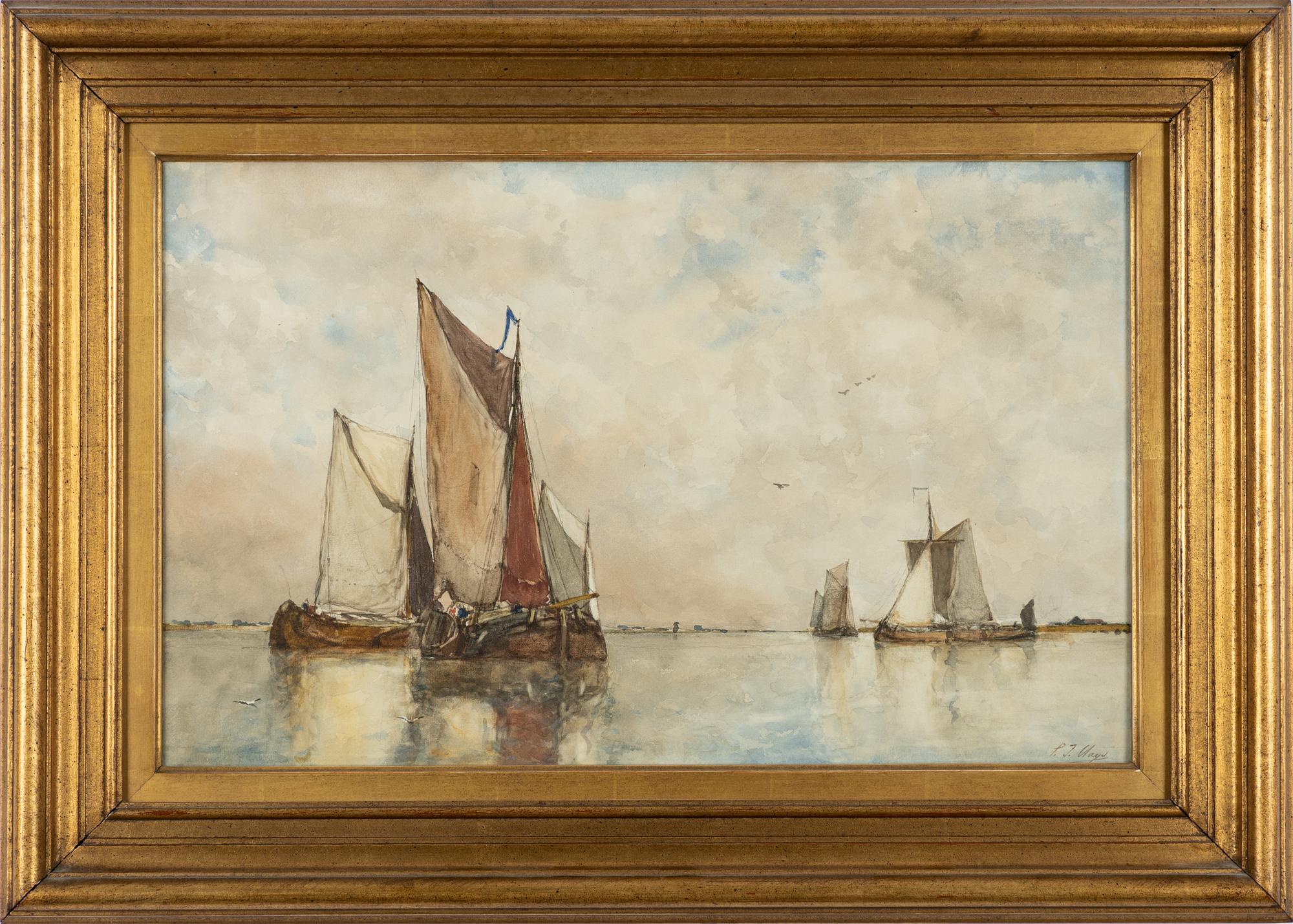 Paul Jean Clays, Segelbåtar vid kusten.