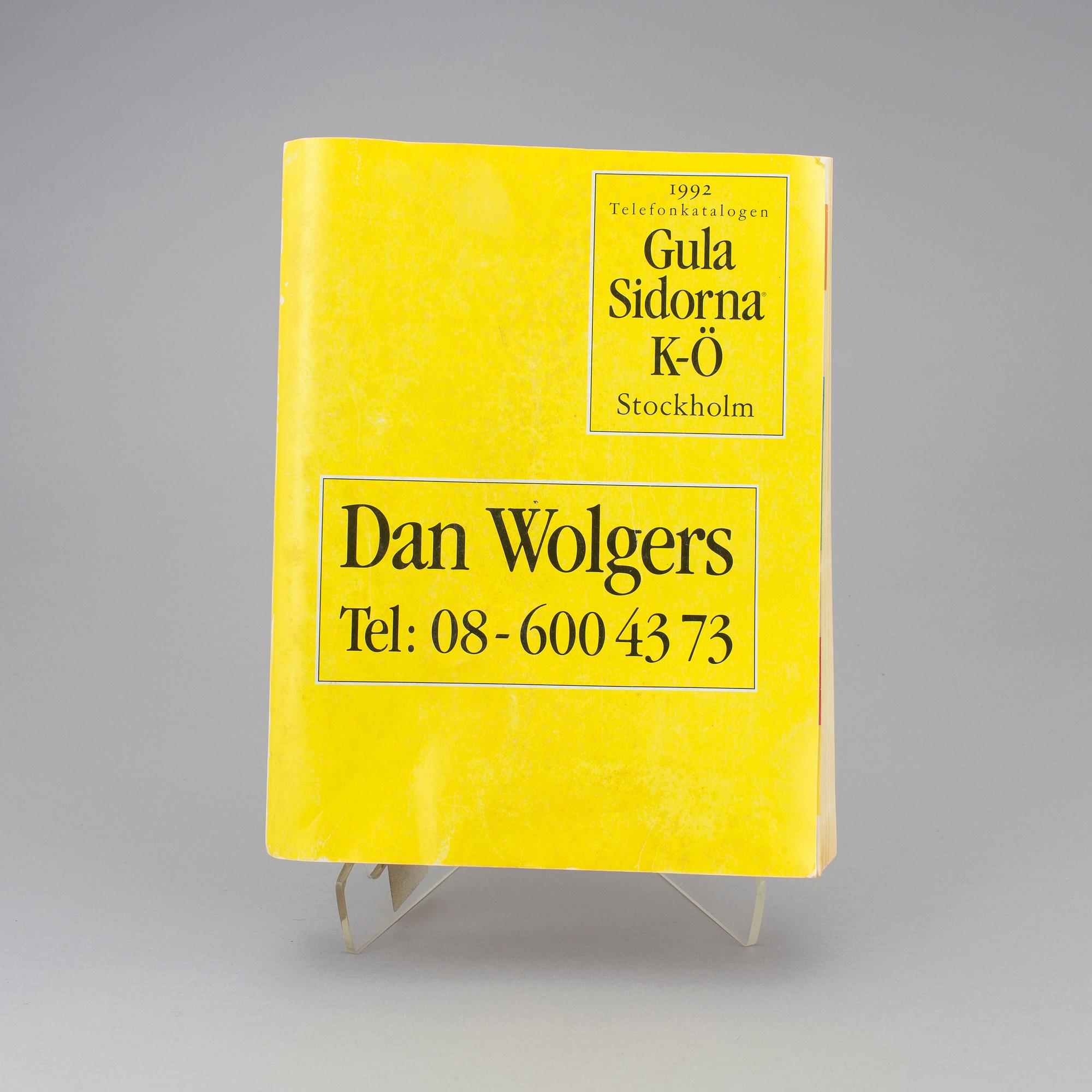 DAN WOLGERS, telefonkatalog, 1992.