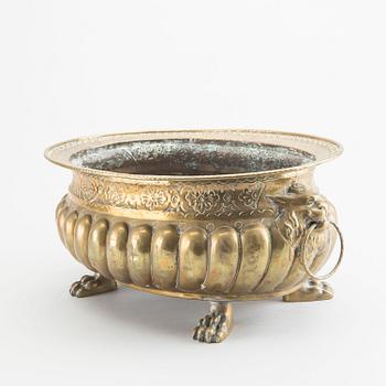 A Baroque style brass vine cooler 19th century.