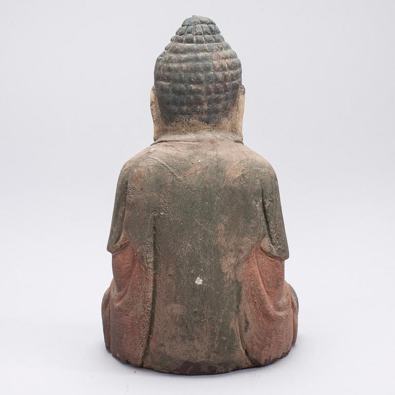 BUDDHA, trä, Kina, 1900-talets första hälft.