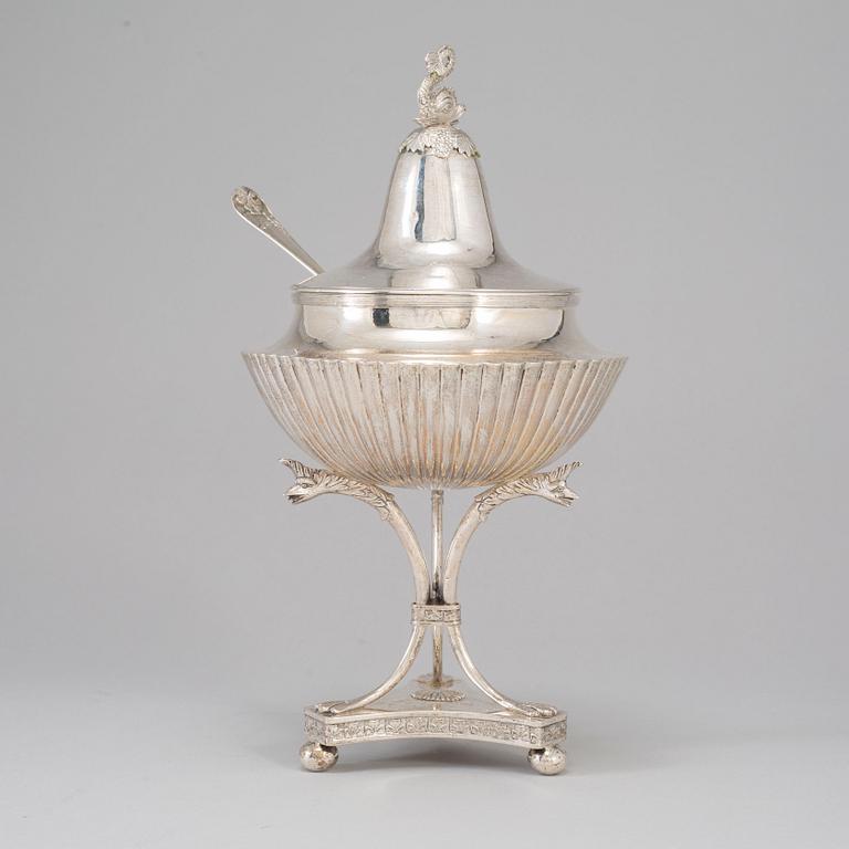 A swedish silver empire sugar bowl, mark of Adolf Nyman,  Linköping 1840.