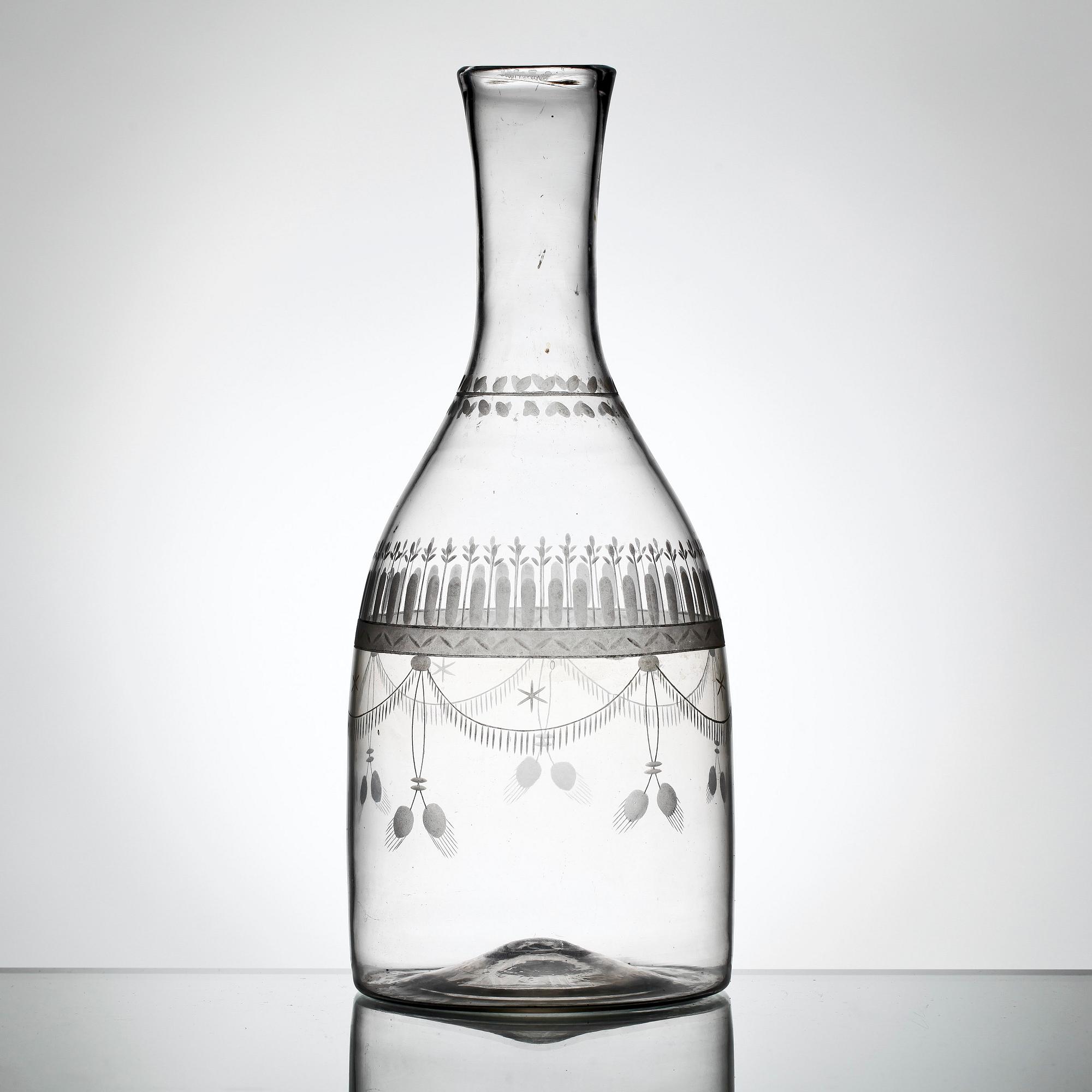 KARAFF, glas, empire, 1800-talets första hälft.