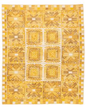 183. Barbro Nilsson, a carpet, "Nejlikan gul", flat weave, ca 334,5 x 279 cm, signed AB MMF BN.