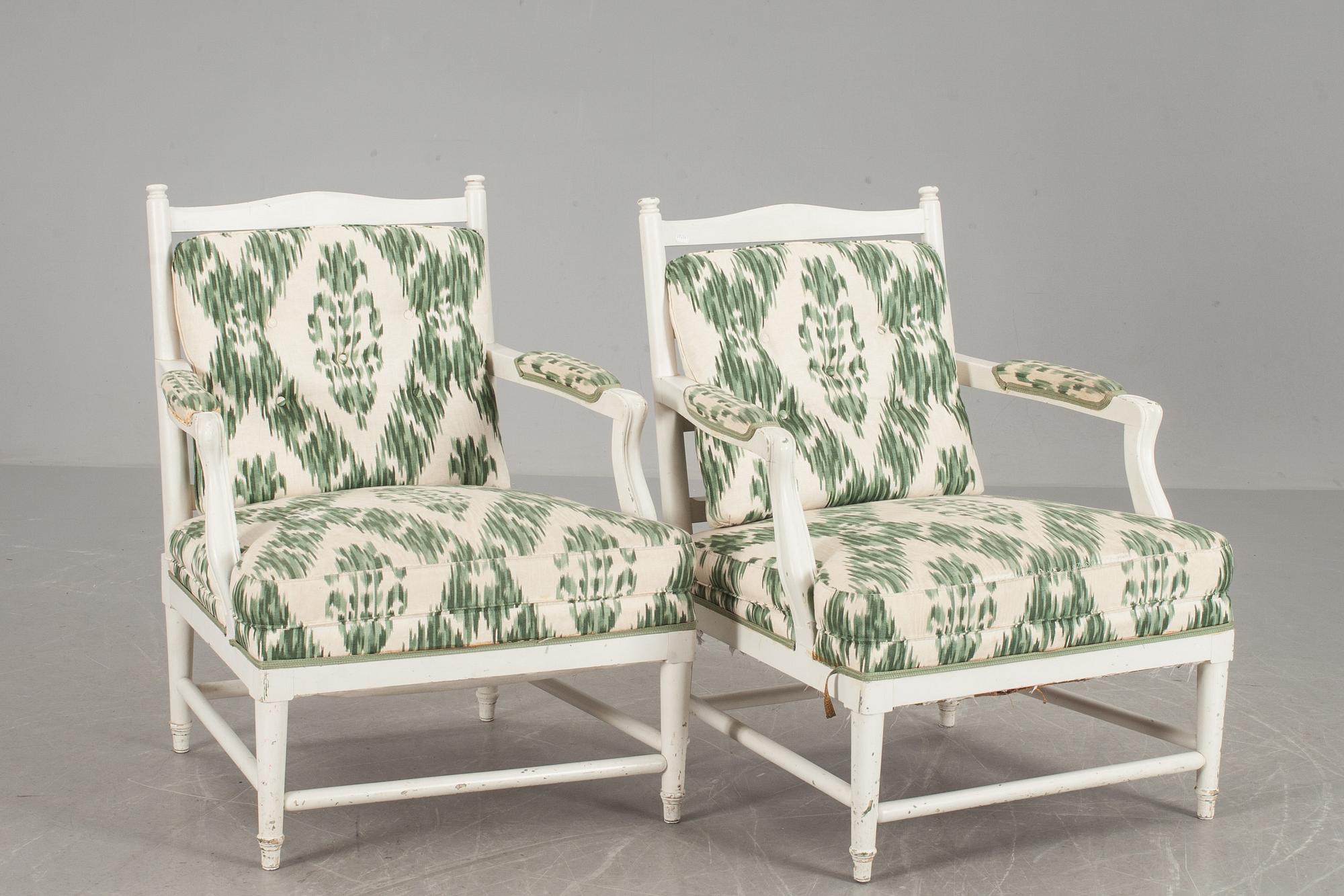 FÅTÖLJER, ett par, sk Gripsholmsmodell, 1900-tal.