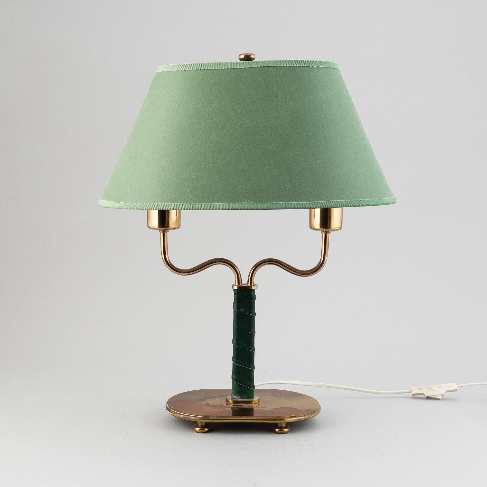 Josef Frank, a brass table lamp model 2388 for Svenskt Tenn, Stockholm, Sweden.
