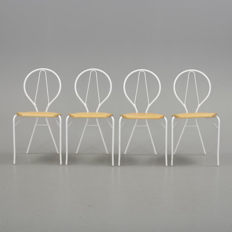 TRÄDGÅRDSSTOLAR, 4 st, "Pia" Tore Ahlsén, Gärsnäs, formgivna 1942.