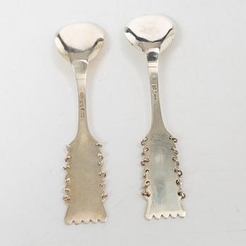 Tårtspade samt kaffeskedar, 12 st, silver, bl a Åhlins Silversmide Ab, Luleå 1967.
