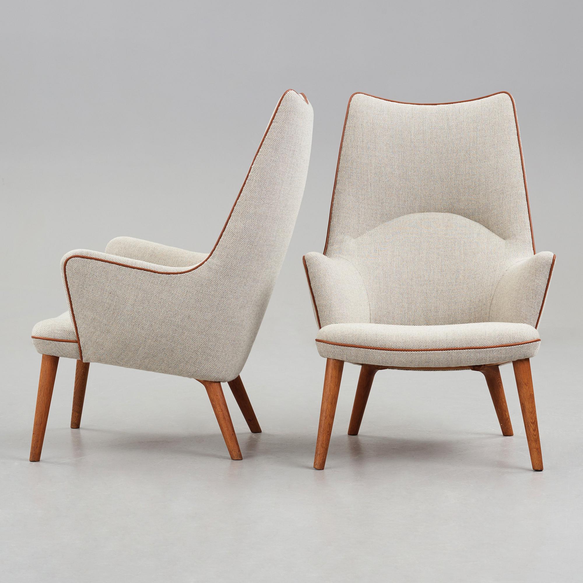 Hans J. Wegner, fåtöljer 2 st, "AP 27/18", AP Stolen, Danmark, 1950/60-tal.