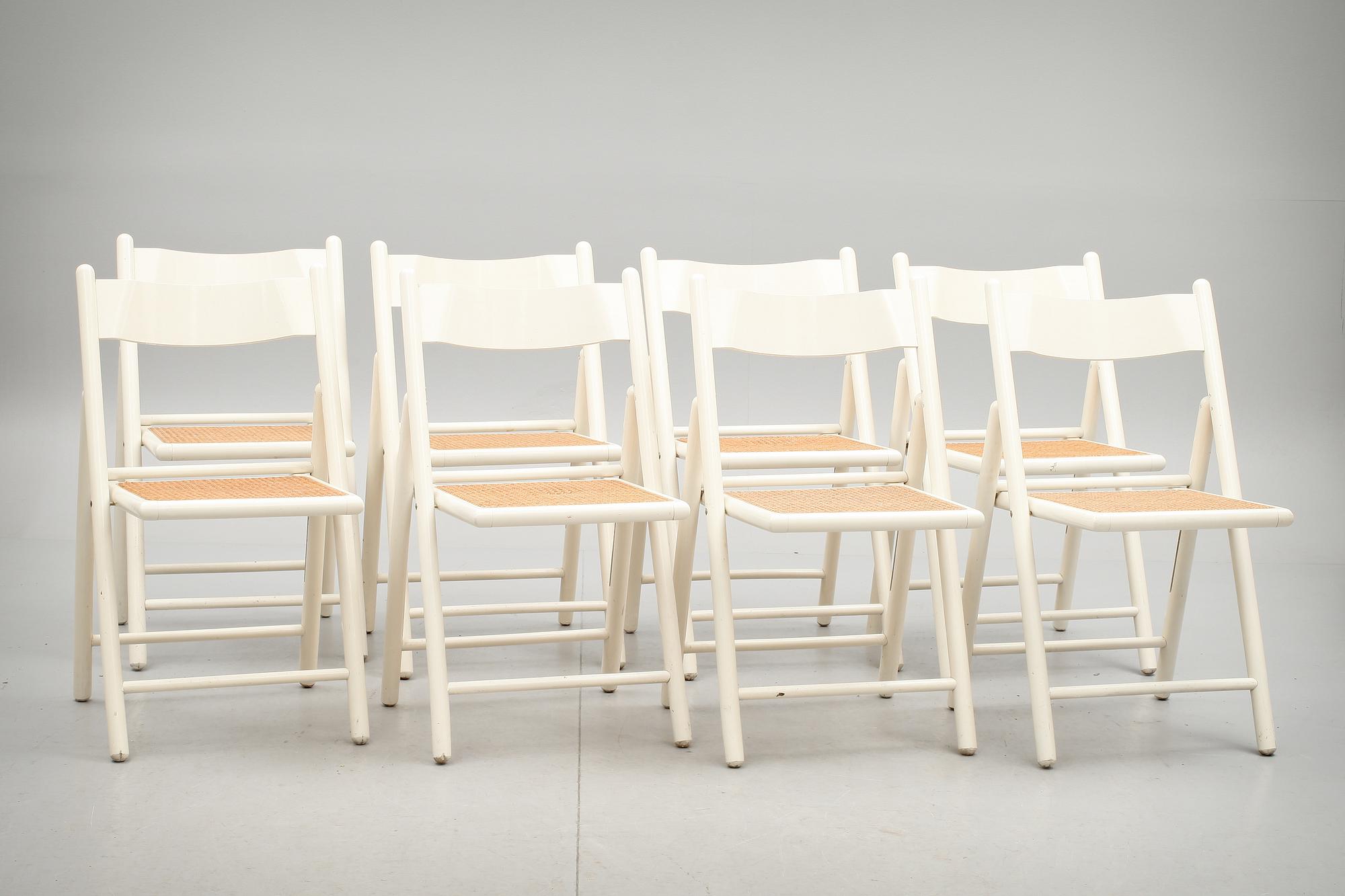 STOLAR, 8 st, hopfällbara, 1900-tal.