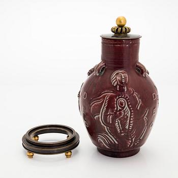 Jais Nielsen, urna, stengods, Royal Copenhagen 1963.