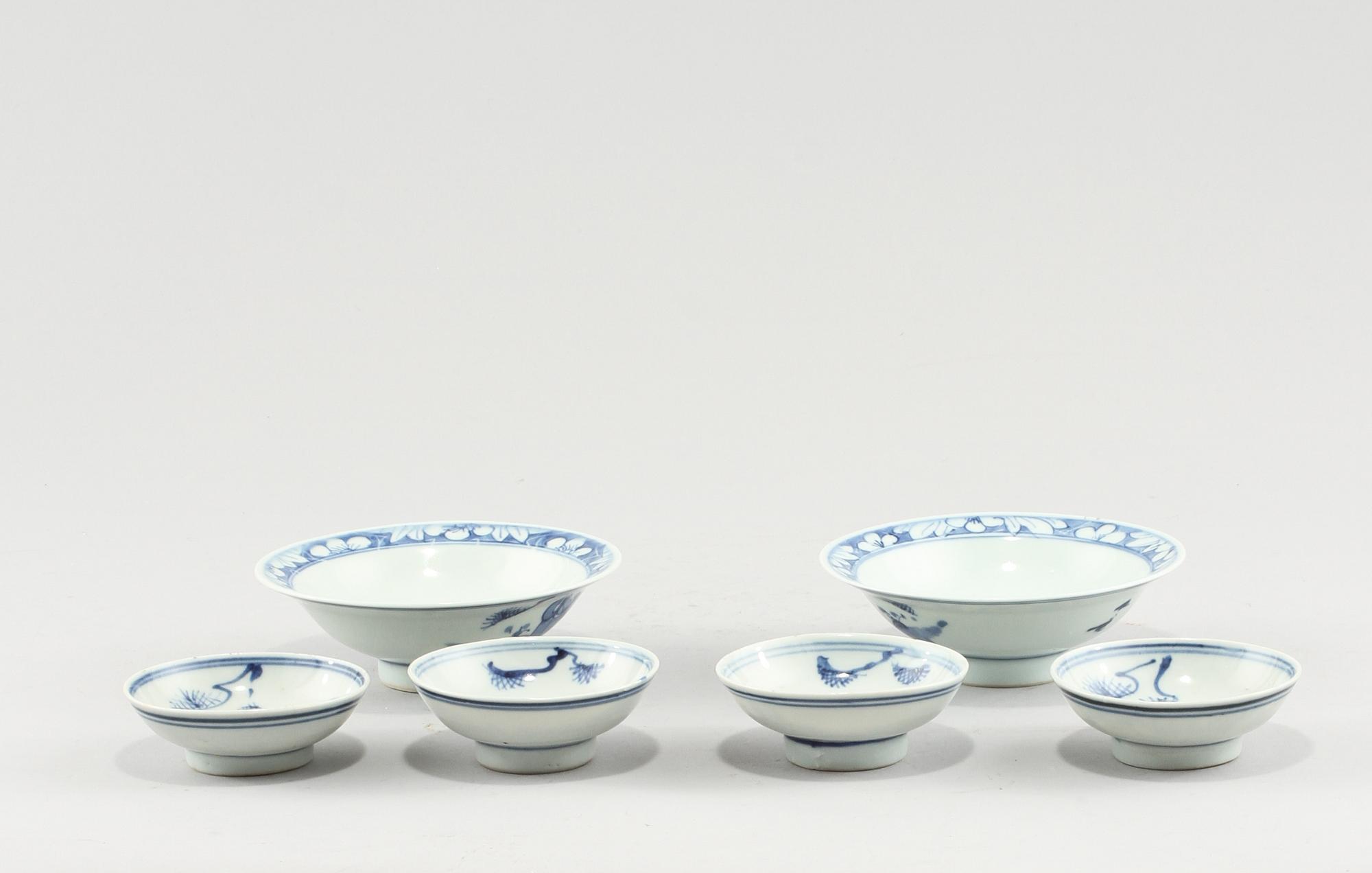 PARTI PORSLIN, 6 delar, Kina, 1900-tal.