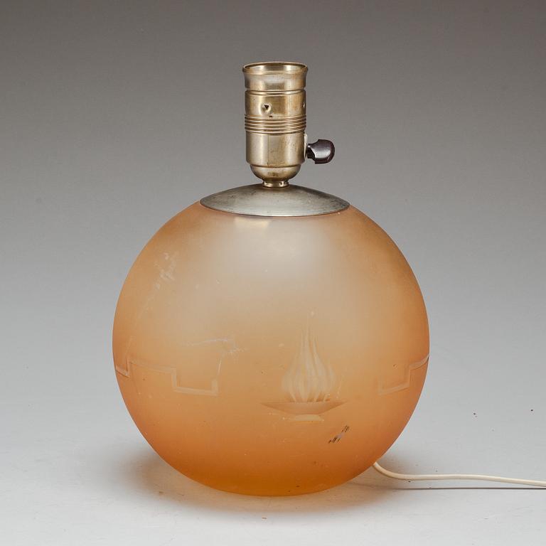 BORDSLAMPA, tillskriven Edward Hald, Orrefors.