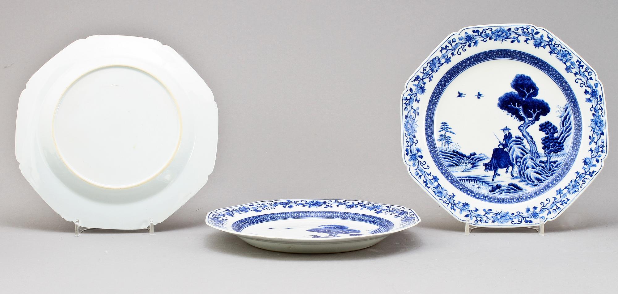 SERVISDELAR, 12 st, porslin, Kina, 1800-tal.