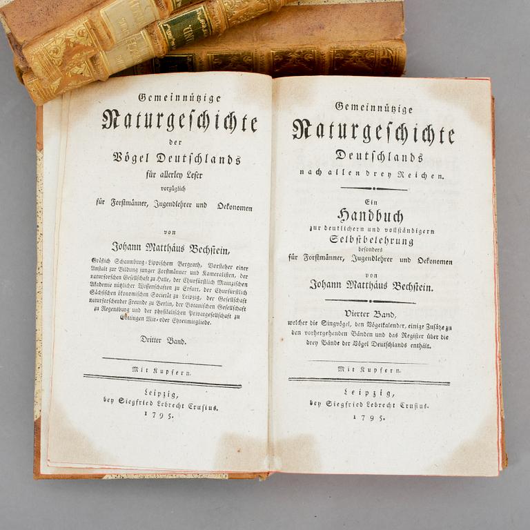 BÖCKER, 4 volymer, Bechsteins Naturgesch., Leipzig 1791-1795.
